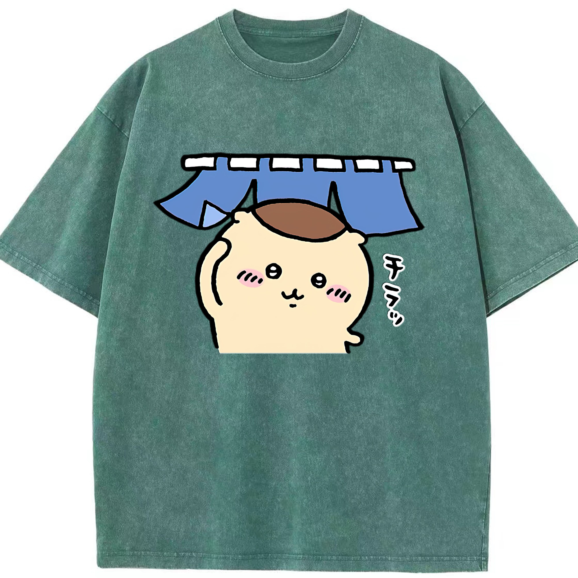 （画像用） ちいかわ くりまんじゅう Chii-kawa kuri manjū 綿100% ヴィンテージ風 半袖Tシャツ（フロントプリント）